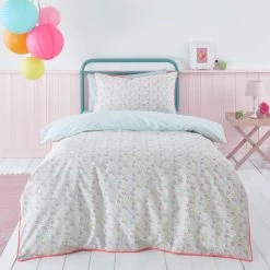 Dunelm Petit Fleur Pink 100% Cotton Duvet Cover And Pillowcase Set
