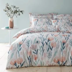 Dunelm Emmie Pink Floral Reversible Duvet Cover And Pillowcase Set
