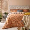 Furn Furn. Folk Flora Orange Reversible Duvet Cover And Pillowcase Set -pillowcase shop 30724781
