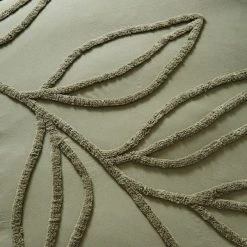 The Edited Life Tufted Leaf Olive 100% Organic Cotton Duvet Cover And Pillowcase Set -pillowcase shop 30726059 alt03