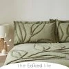 The Edited Life Tufted Leaf Olive 100% Organic Cotton Oxford Pillowcase 2 The Edited Life Tufted Leaf Olive 100% Organic Cotton Oxford Pillowcase -pillowcase shop 30726093