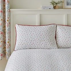 Dunelm Ruskin Red 100% Cotton Reversible Duvet Cover And Pillowcase Set -pillowcase shop 30726128 alt04
