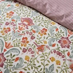 Dunelm Ruskin Red 100% Cotton Reversible Duvet Cover And Pillowcase Set -pillowcase shop 30726128 alt05