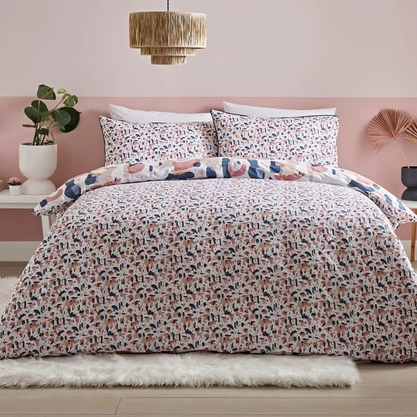 Dunelm Terazzo Pink Abstract 100% Cotton Reversible Duvet Cover And Pillowcase Set 4 Dunelm Terazzo Pink Abstract 100% Cotton Reversible Duvet Cover And Pillowcase Set - Image 2