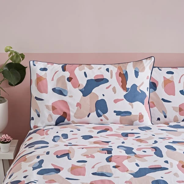 Dunelm Terazzo Pink Abstract 100% Cotton Reversible Duvet Cover And Pillowcase Set 5 Dunelm Terazzo Pink Abstract 100% Cotton Reversible Duvet Cover And Pillowcase Set - Image 3