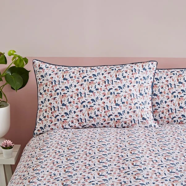 Dunelm Terazzo Pink Abstract 100% Cotton Reversible Duvet Cover And Pillowcase Set 6 Dunelm Terazzo Pink Abstract 100% Cotton Reversible Duvet Cover And Pillowcase Set - Image 4