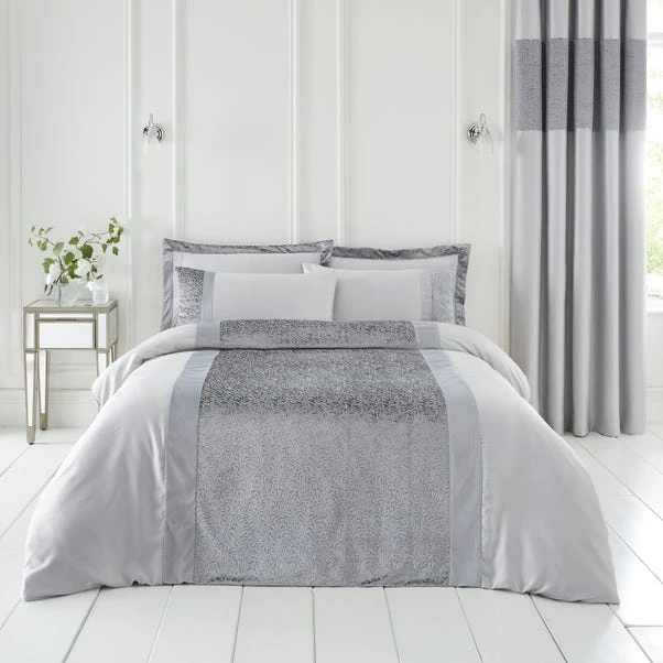 Dunelm Beverley Charcoal Embellished Luxe Duvet Cover And Pillowcase Set 3 Dunelm Beverley Charcoal Embellished Luxe Duvet Cover And Pillowcase Set