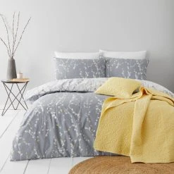 Dunelm Belle Charcoal Duvet Cover And Pillowcase Set