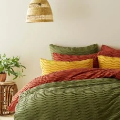 Dunelm Arlo Olive 100% Cotton Duvet Cover And Pillowcase Set -pillowcase shop 30726900 alt08