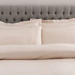 Dunelm Tegan Champagne Textured Duvet Cover And Pillowcase Set -pillowcase shop 30727257 alt02