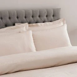 Dunelm Tegan Champagne Textured Duvet Cover And Pillowcase Set -pillowcase shop 30727257 alt03