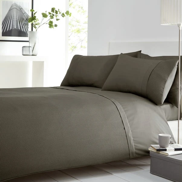 Dunelm Waffle Grey Duvet Cover And Pillowcase Set 3 Dunelm Waffle Grey Duvet Cover And Pillowcase Set