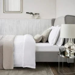 Dorma Purity Staunton Waffle Stripe White 100% Cotton Duvet Cover And Pillowcase Set -pillowcase shop 30727597 alt02