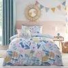 Dunelm Naive Floral Blue 100% Cotton Reversible Duvet Cover And Pillowcase Set -pillowcase shop 30731760