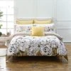 Avery Green Ava Floral Gold 100% Cotton Sateen Duvet Cover And Pillowcase Set -pillowcase shop 30737314