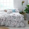 Avery Green Fumiko Floral 100% Cotton Sateen Duvet Cover And Pillowcase Set -pillowcase shop 30737334