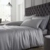 Catherine Lansfield Silky Soft Satin Silver Duvet Cover And Pillowcase Set -pillowcase shop 30739847