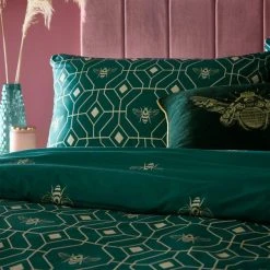 Furn Furn. Bee Deco Emerald Duvet Cover And Pillowcase Set 8 Furn Furn. Bee Deco Emerald Duvet Cover And Pillowcase Set -pillowcase shop 30746751 alt02