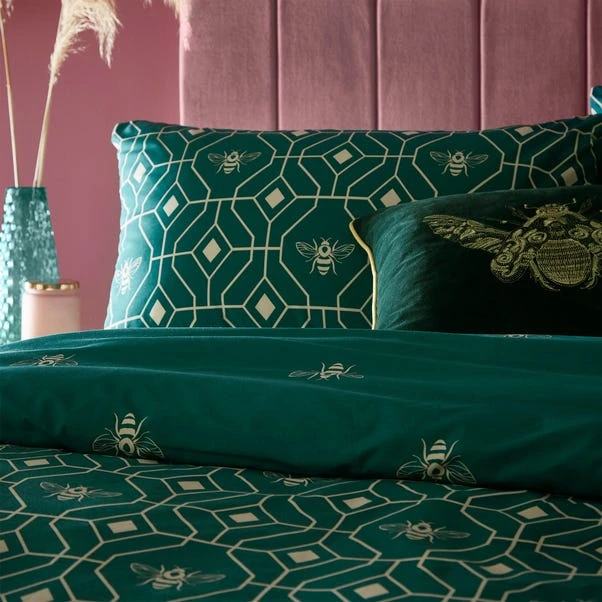 Furn Furn. Bee Deco Emerald Duvet Cover And Pillowcase Set 5 Furn Furn. Bee Deco Emerald Duvet Cover And Pillowcase Set - Image 3