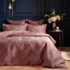 Paoletti Palmeria Blush Embroidered Reversible Duvet Cover And Pillowcase Set