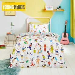 Dunelm Young Minds Keep Active 100% Cotton Duvet Cover And Pillowcase Set