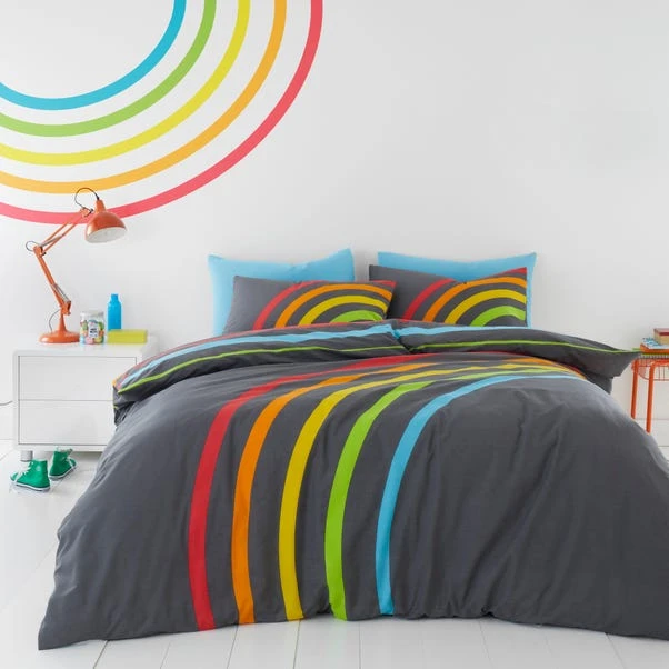 Dunelm Elements Rainbow 100% Cotton Duvet Cover And Pillowcase Set 3 Dunelm Elements Rainbow 100% Cotton Duvet Cover And Pillowcase Set