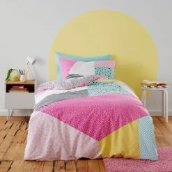 Dunelm Bold Geo 100% Cotton Duvet Cover And Pillowcase Set