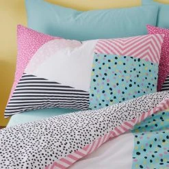 Dunelm Bold Geo 100% Cotton Duvet Cover And Pillowcase Set -pillowcase shop 30747601 alt02