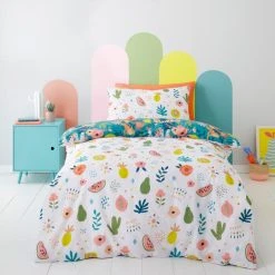 Dunelm Jungle Carnival 100% Cotton Duvet Cover And Pillowcase Set -pillowcase shop 30747612 alt01