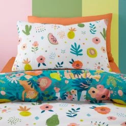 Dunelm Jungle Carnival 100% Cotton Duvet Cover And Pillowcase Set -pillowcase shop 30747612 alt03