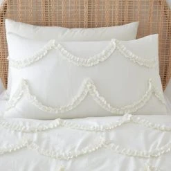 Dunelm Scallop Ruffle Duvet Cover And Pillowcase Set -pillowcase shop 30747634 alt01