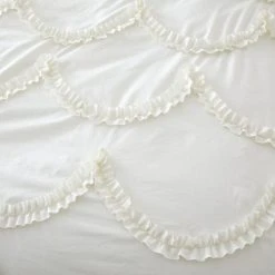 Dunelm Scallop Ruffle Duvet Cover And Pillowcase Set -pillowcase shop 30747634 alt02