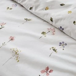 Dunelm Pressed Floral White Duvet Cover And Pillowcase Set -pillowcase shop 30747984 alt03
