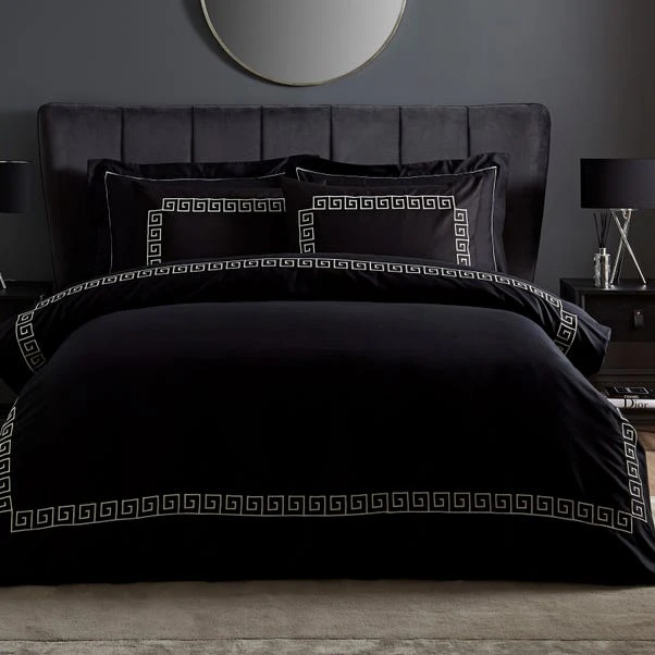 Hotel Greek Key Black Duvet Cover And Pillowcase Set 3 Hotel Greek Key Black Duvet Cover And Pillowcase Set