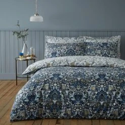 Dunelm Hardwick Blue Duvet Cover And Pillowcase Set