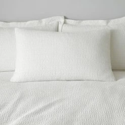 Dunelm Amberley Waffle White 100% Cotton Duvet Cover And Pillowcase Set -pillowcase shop 30749569 alt04