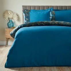 Dunelm Inga Peacock Duvet Cover And Pillowcase Set