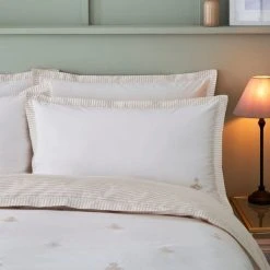 Dorma Bee Embroidery 100% Cotton Duvet Cover And Pillowcase Set -pillowcase shop 30755636 alt04