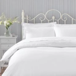 Holly Willoughby Plain White 100% Cotton Duvet Cover And Pillowcase Set -pillowcase shop 30758163 alt02