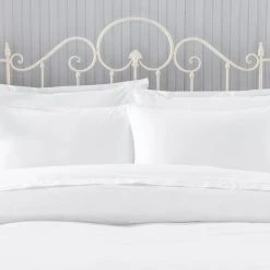 Holly Willoughby Plain White 100% Cotton Duvet Cover And Pillowcase Set -pillowcase shop 30758163 alt03