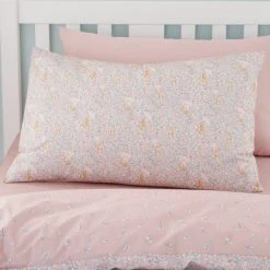 Dunelm Ditsy Bunny Pink 100% Cotton Duvet Cover And Pillowcase Set -pillowcase shop 30761302 alt02