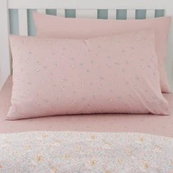 Dunelm Ditsy Bunny Pink 100% Cotton Duvet Cover And Pillowcase Set -pillowcase shop 30761302 alt03