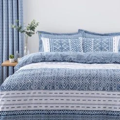 Dunelm Jax Blue Mosaic Duvet Cover And Pillowcase Set -pillowcase shop 30763894 alt03