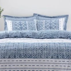 Dunelm Jax Blue Mosaic Duvet Cover And Pillowcase Set -pillowcase shop 30763894 alt04