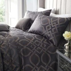 ﻿Laurence Llewelyn-Bowen Tie The Knot Slate Duvet Cover And Pillowcase Set -pillowcase shop 30764367 alt03
