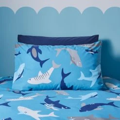 Dunelm Sharks Duvet Cover And Pillowcase Set -pillowcase shop 30768122 alt02