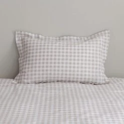 Dunelm Gingham Natural 100% Cotton Oxford Pillowcase