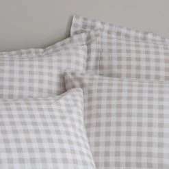Dunelm Gingham Natural 100% Cotton Duvet Cover And Pillowcase Set -pillowcase shop 30768739 alt03