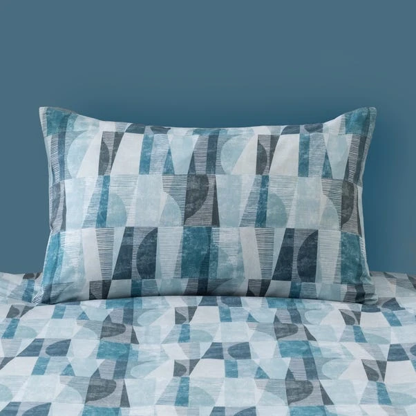 Elements Iver Geo Teal Duvet Cover And Pillowcase Set 7 Elements Iver Geo Teal Duvet Cover And Pillowcase Set - Image 5