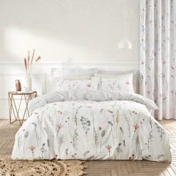 Dunelm Dried Flowers Blush Duvet Cover And Pillowcase Set